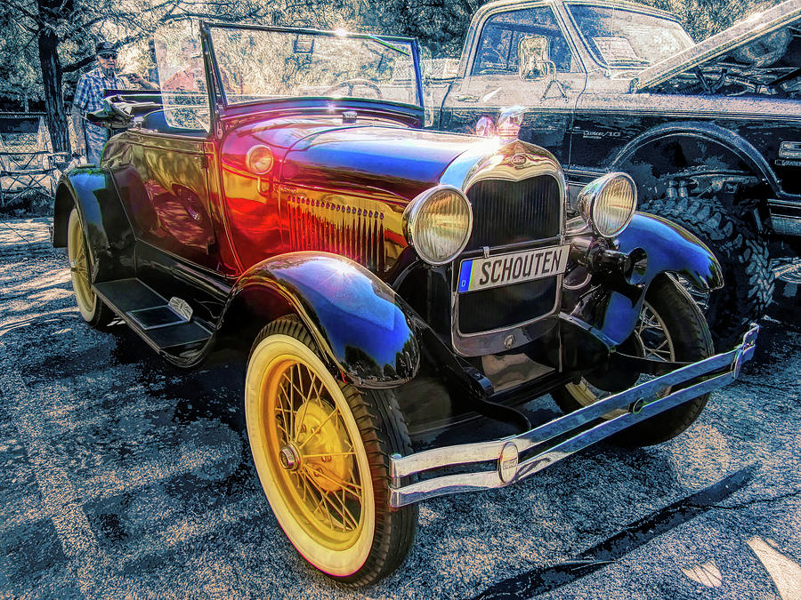 Red 1929 Ford Model A Roadster Front Photograph by DK Digital