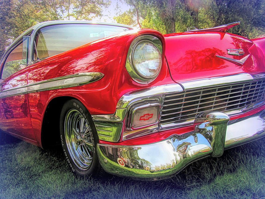 Red 1956 Chevy Bel Air Hot Rod Photograph by DK Digital Red 1956 Chevy Bel Air Hot Rod Photograph by DK Digital