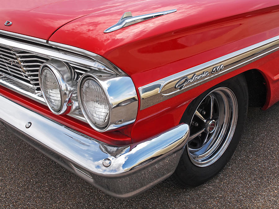 Red 1964 Ford Galaxie 500 headlights Photograph by Gill Billington