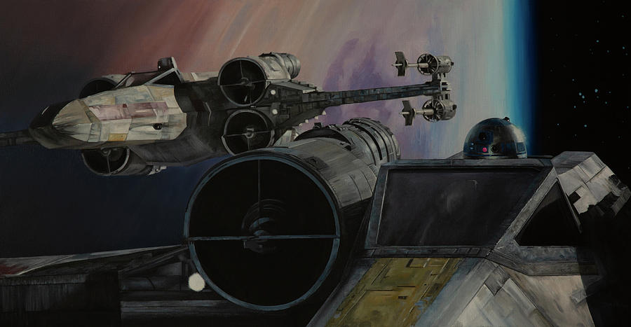 Red 5 Standing By - Star Wars X-wings Painting By Dan Hedger Aviator 