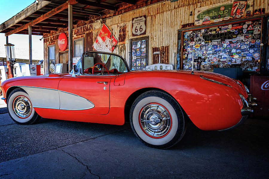 Red 57 vette Photograph by Jack and Darnell Est