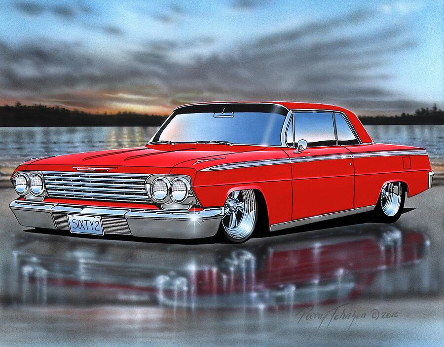 Red 62 Impala Hardtop Painting by Parry Johnson - Fine Art America