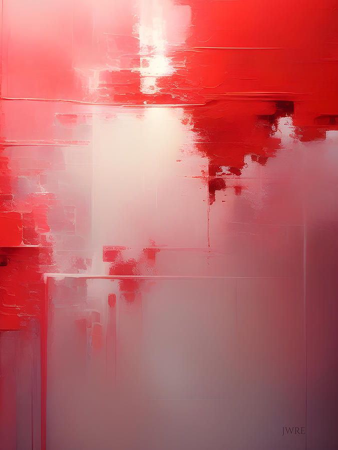 Red Abstract Digital Art by John Emmett