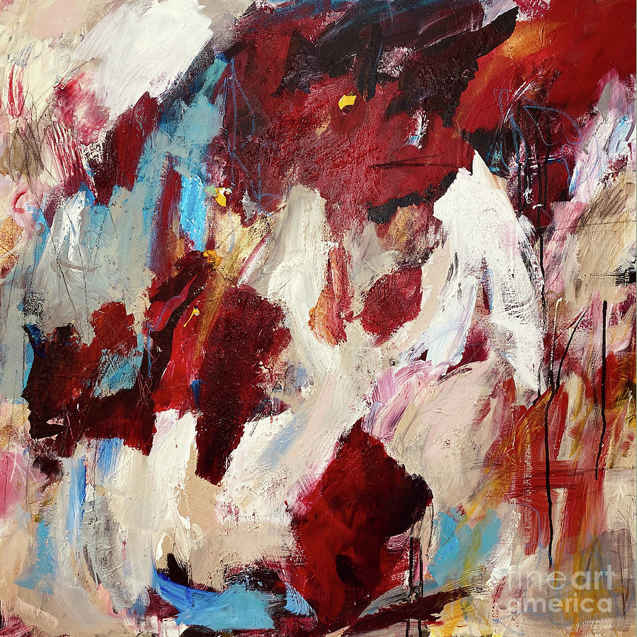 Red Abstract - Translation No. 2 of Brahms Symphony No. 1 Movement 1  Painting by Shany Porras Art