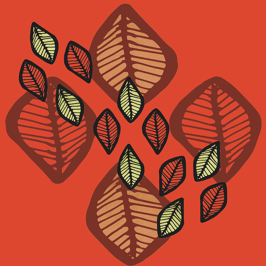 Red African Leaves  Digital Art by Kandy Hurley