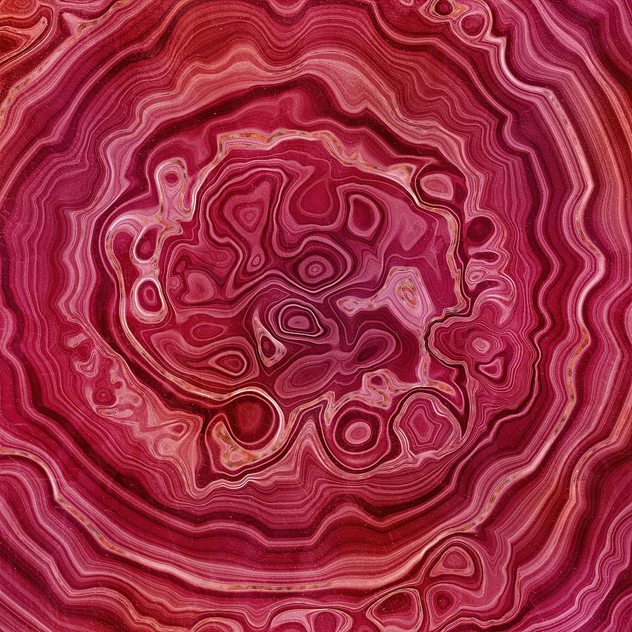 Red Agate Texture 07 Digital Art by Aloke Design