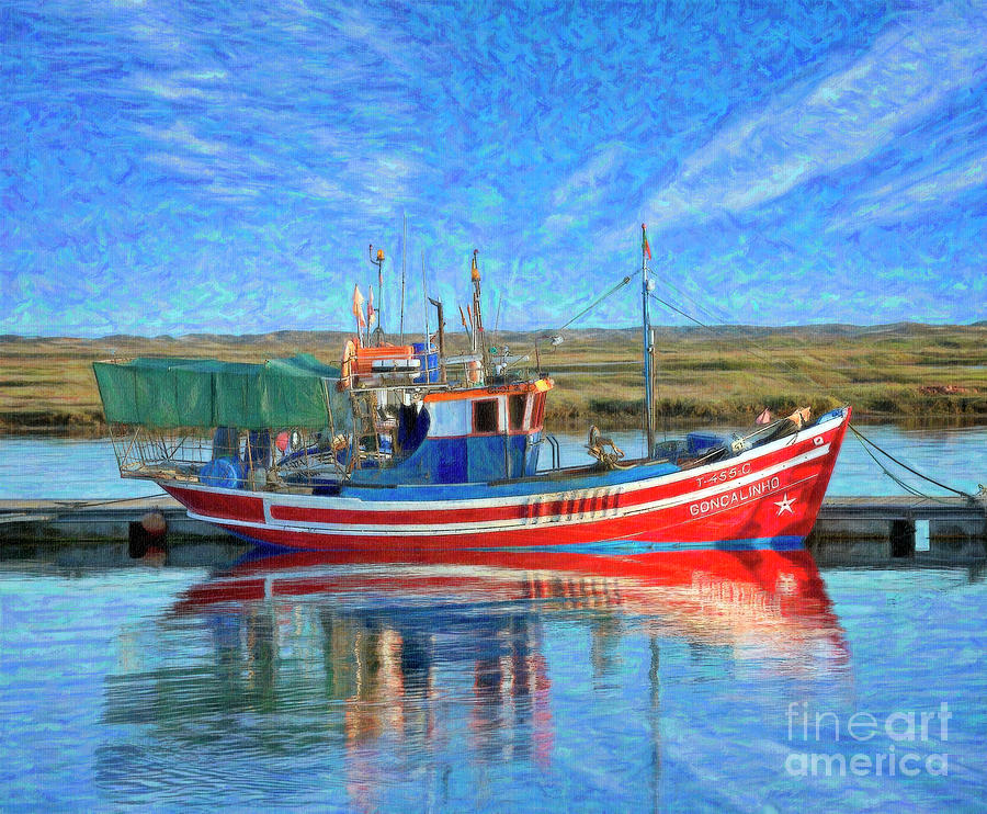 Red Algarve fishing boat Photograph by Mikehoward Photography