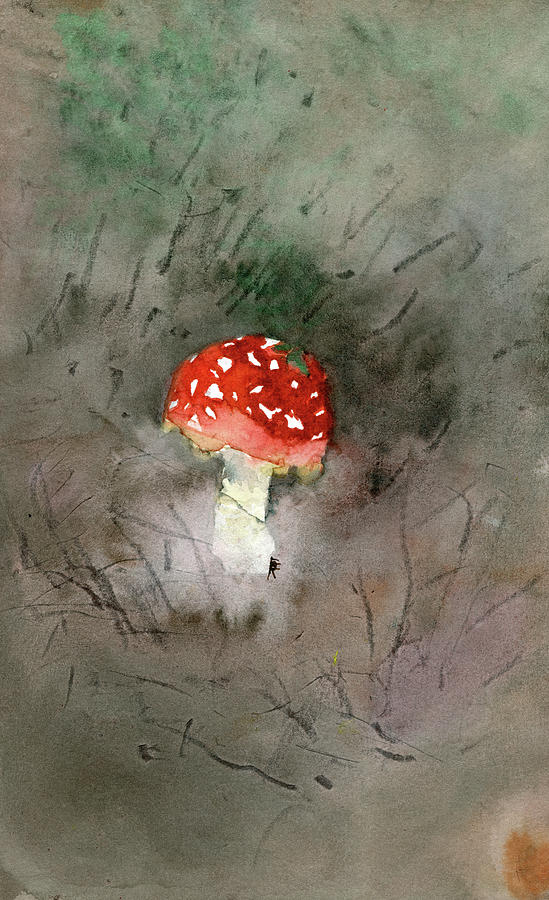 Nature Painting - Red Amanita Muscaria Mushroom by Elizabeth Reich