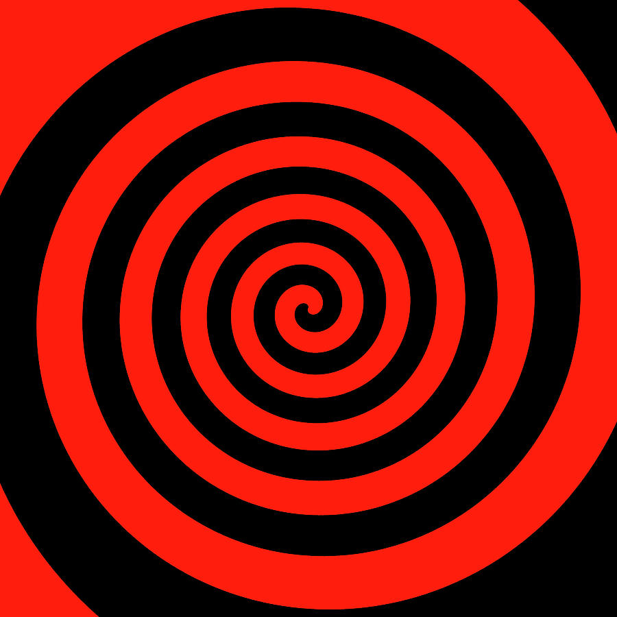 Red and Black Clockwise Spiral Photograph by Bill Swartwout