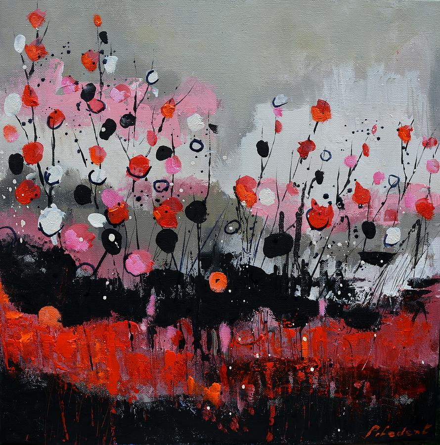 Red and black dots  Painting by Pol Ledent