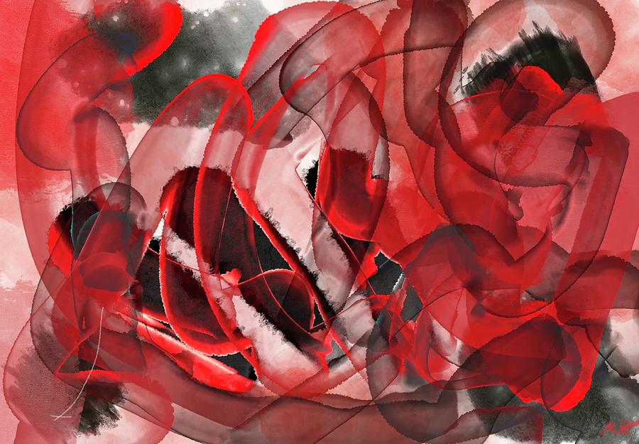 Red and black edges Digital Art by Ruth Harrigan