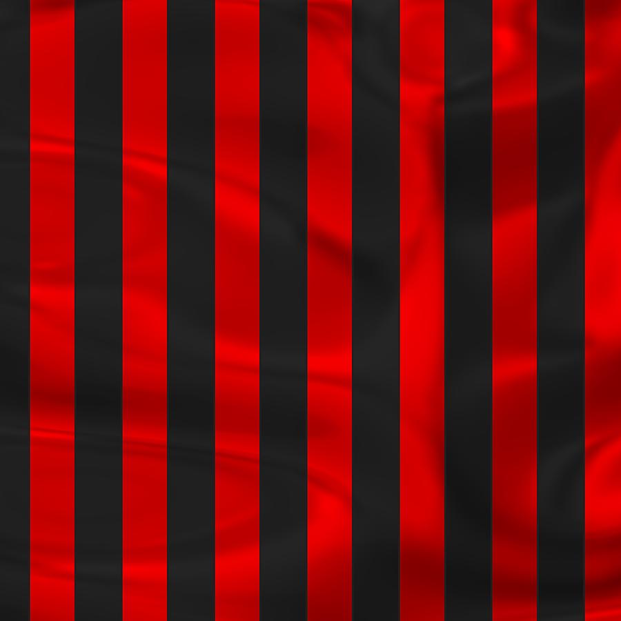 Red And Black Sportive Striped Digital Art