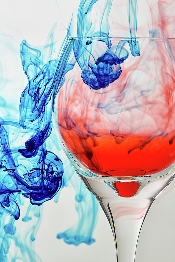 Red And Blue Wine Photograph