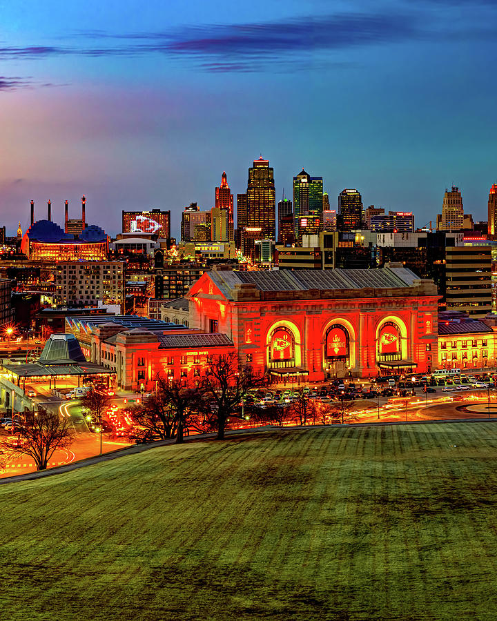 Red and Gold Chiefs Championship Skyline - Kansas City Missouri Photograph by Gregory Ballos