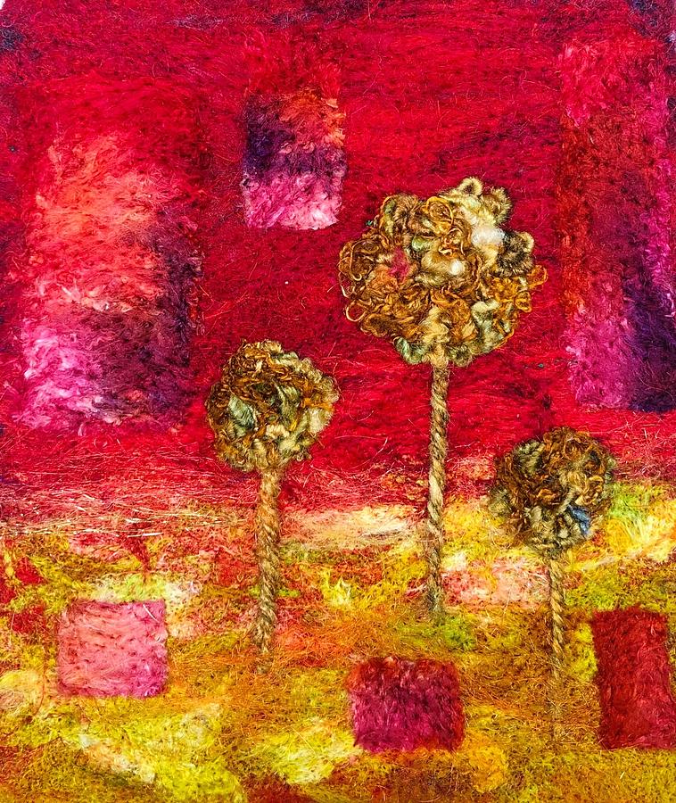 Red and Gold Tapestry - Textile by Ushma Sargeant