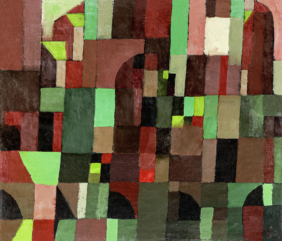 Red and Green Architecture Painting by Paul Klee - Fine Art America