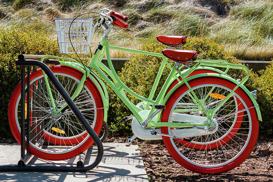 Red and Green Bikes Photograph by David Fountain