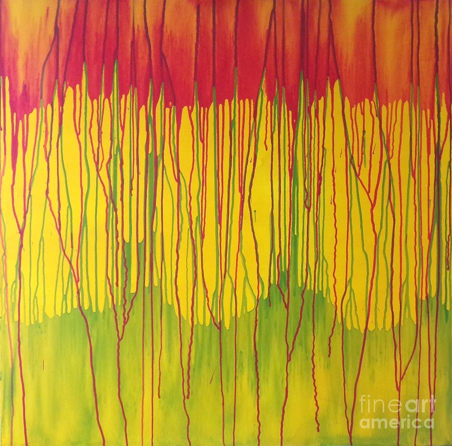 Red and Green Drip Painting by Kelly L Miller Fine Art America