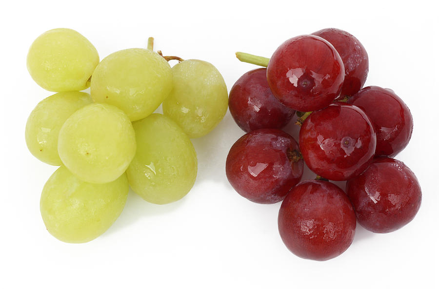 Red and green grapes, choice and contrast. Photograph by Rosemary Calvert