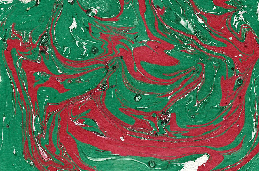 Red and Green Swirls Painting by Ali Baucom