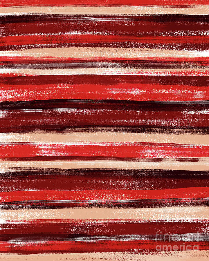 Colorful Stripes Digital Art - Red and Peach Pastel Stripe Pattern Abstract by LJ Knight Colorful Stripes Digital Art - Red and Peach Pastel Stripe Pattern Abstract by LJ Knight