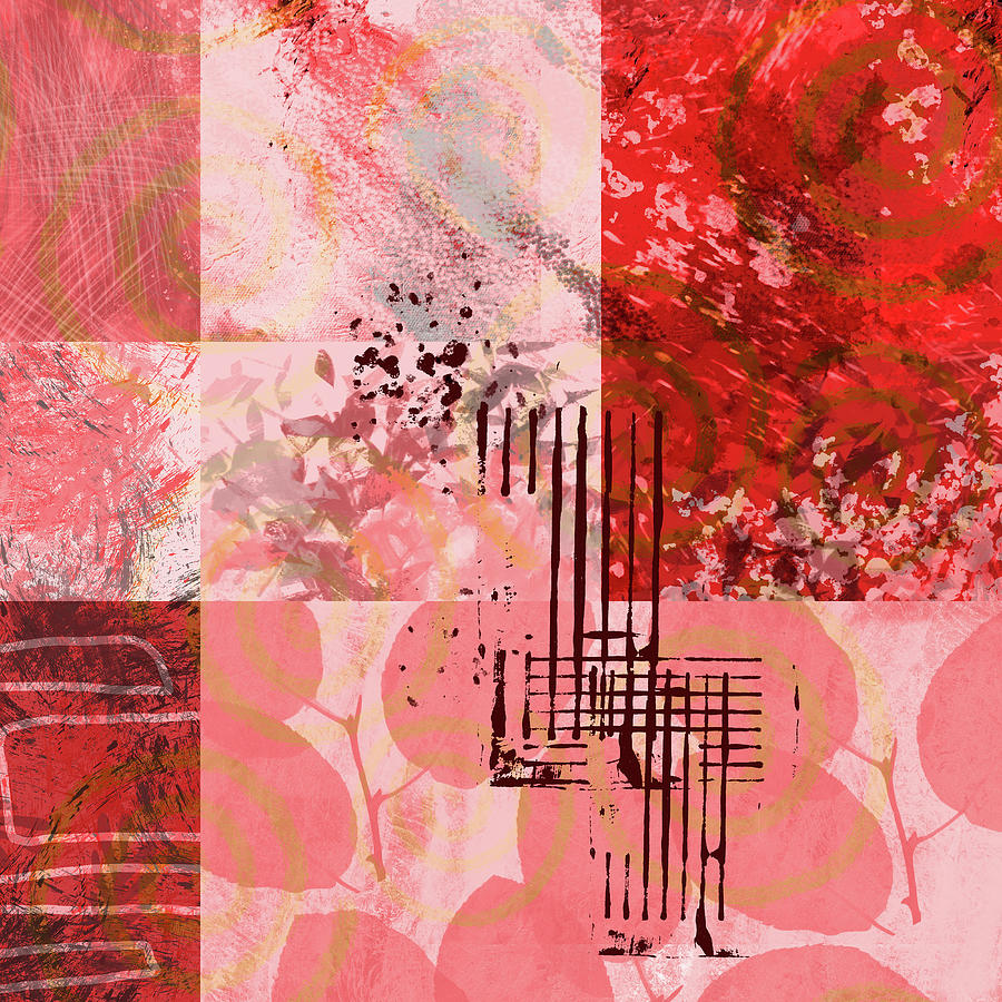 Red and Pink Mixed Media by Nancy Merkle
