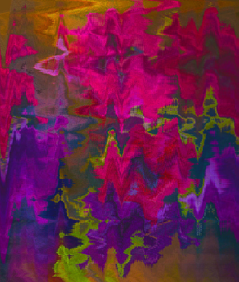 Red and Purple Flower Abstract Digital Art by Cordia Murphy