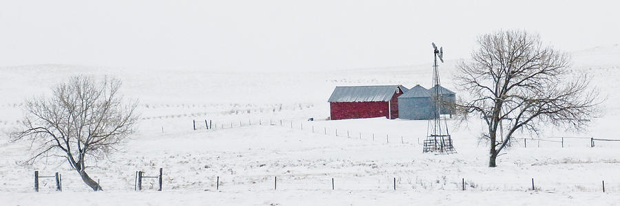 Red and Steel Grain Bins in Winter Photograph by Mary Tastad Red and Steel Grain Bins in Winter Photograph by Mary Tastad