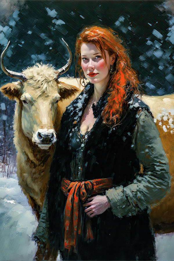 Red and the Cow Painting by Bob Orsillo