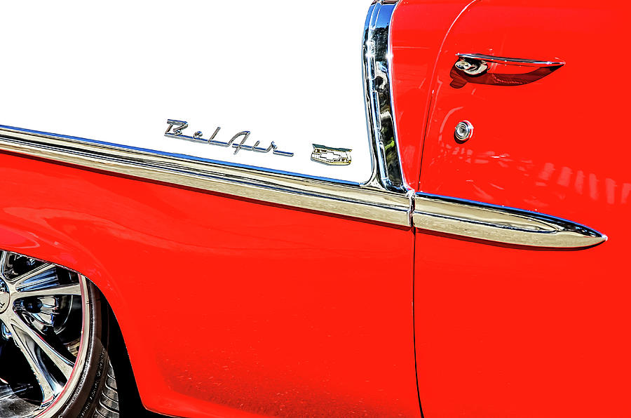 Red and White Chevy Belair Photograph by David Lawson