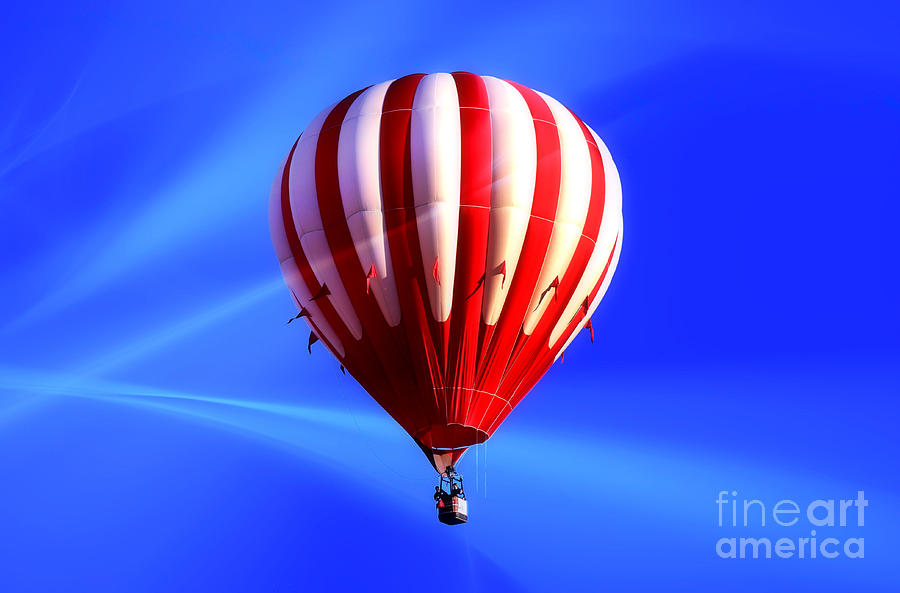 Red And White Hot Air Balloon Photograph By Willow Grace Images