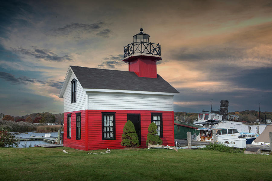 Red and White Lighthouse in Douglas, Michigan Photograph by Randall Nyhof