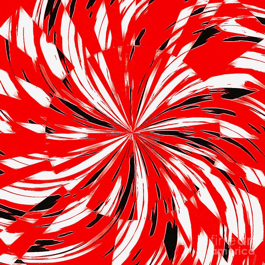 Red and White Optical Swirl  Digital Art by Douglas Brown