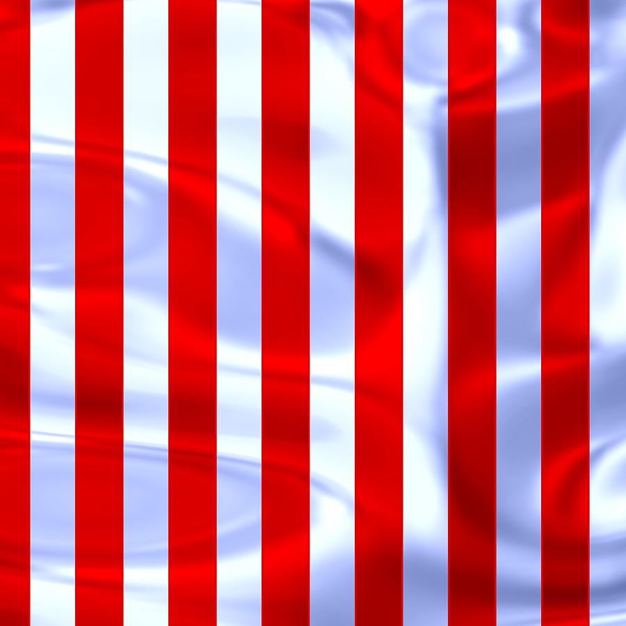Red And White Sportive Stripes Digital Art