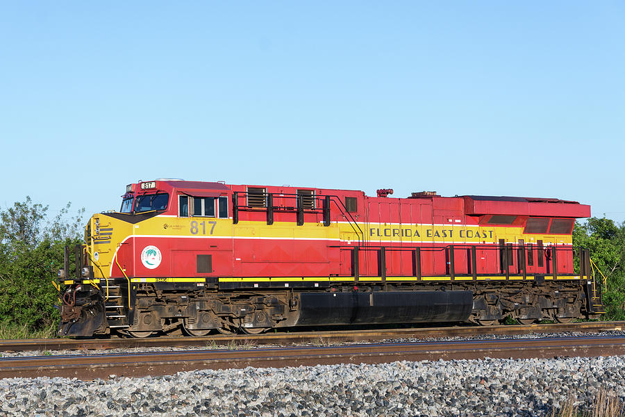  Red and Yellow FEC locomotive. Photograph by Bradford Martin