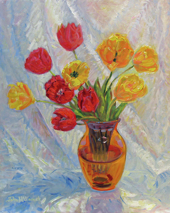 Red and Yellow Tulips Painting by John McCormick