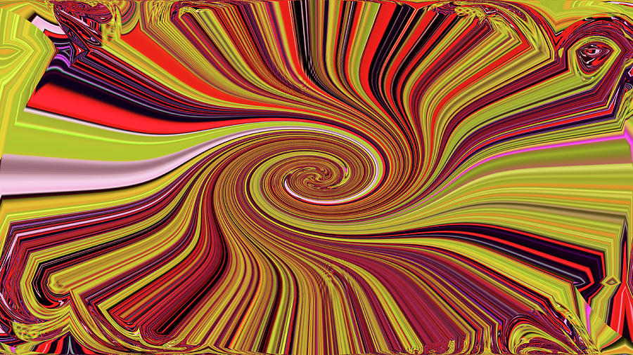 Red And Yellow Twirl Abstract Digital Art by Tom Janca