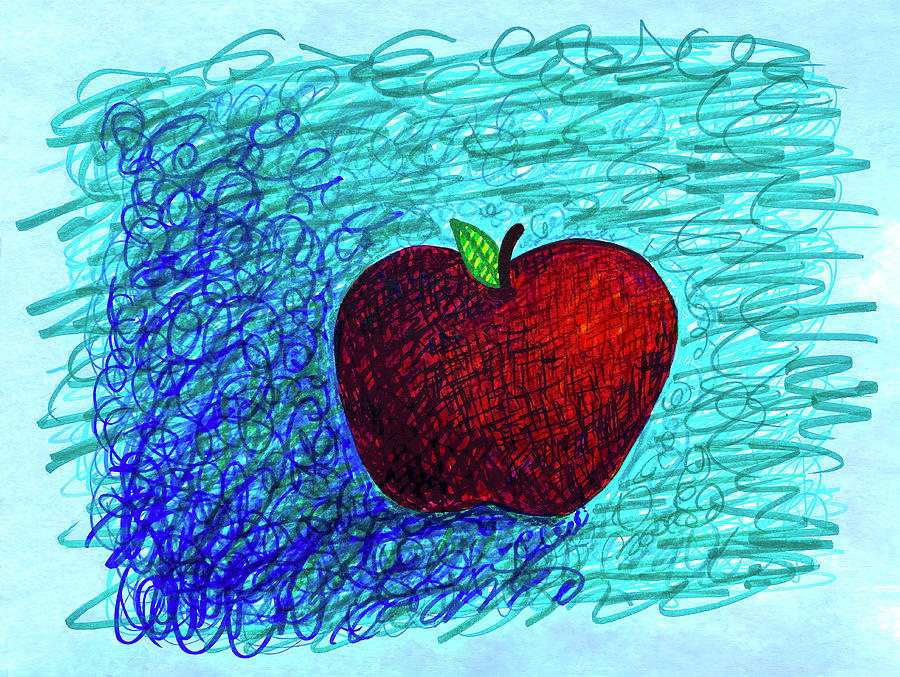 Red Apple From Teachers Pet Drawing by Deborah League