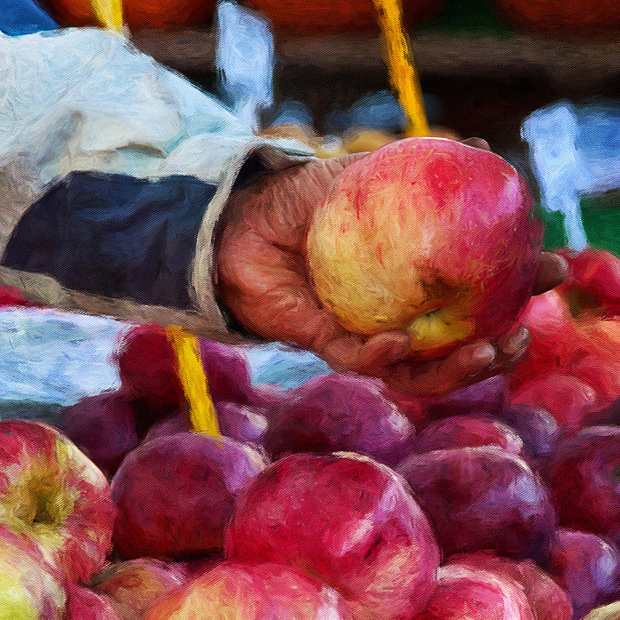 Red apples at Byward Market, Ottawa Mixed Media by Tatiana Travelways
