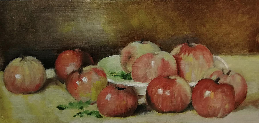 Red Apples Painting by Florentina Maria Popescu