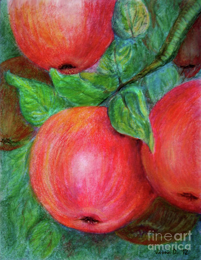 Red Apples Painting by Jasna Dragun
