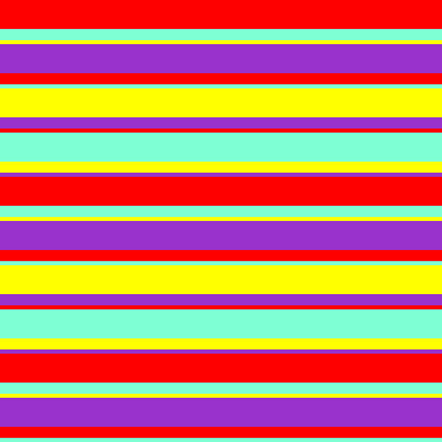 Abstract Digital Art - Red, Aquamarine, Yellow, and Dark Orchid Colored Pattern of Stripes by Aponx Designs