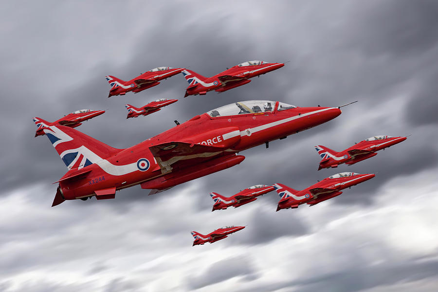Red Arrows 9 Digital Art by Airpower Art