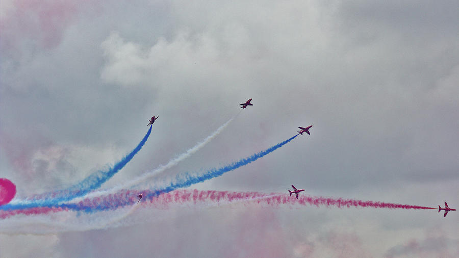 Red Arrows Display Bombshell Photograph by Jeremy Hayden