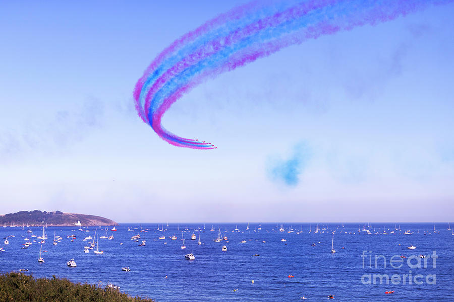 Red Arrows Falmouth Bay Cornwall Photograph by Terri Waters