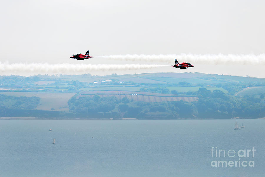 Red Arrows Over Falmouth Bay Photograph by Terri Waters