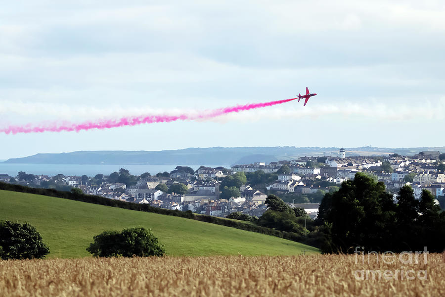 Red Arrows Over Falmouth Cornwall Photograph by Terri Waters
