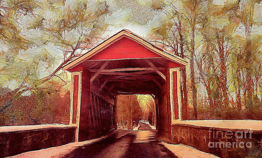 Red Ashland Covered Bridge Photograph by Sea Change Vibes
