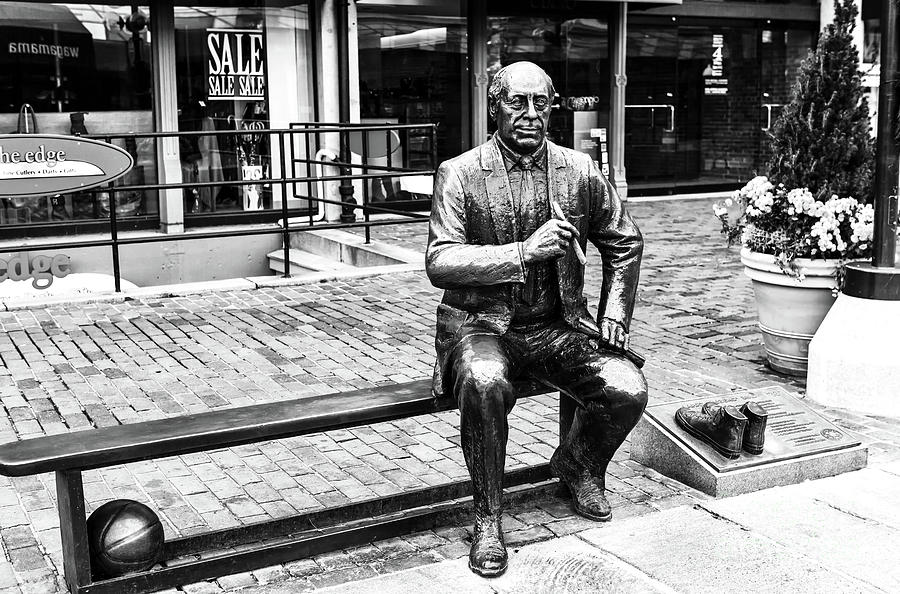 Red Auerbach at Faneuil Hall in Boston Photograph by John Rizzuto