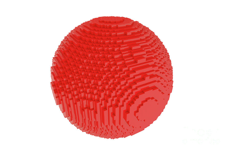 Red Ball Isolated Of Construction Bricks Photograph by Benny Marty